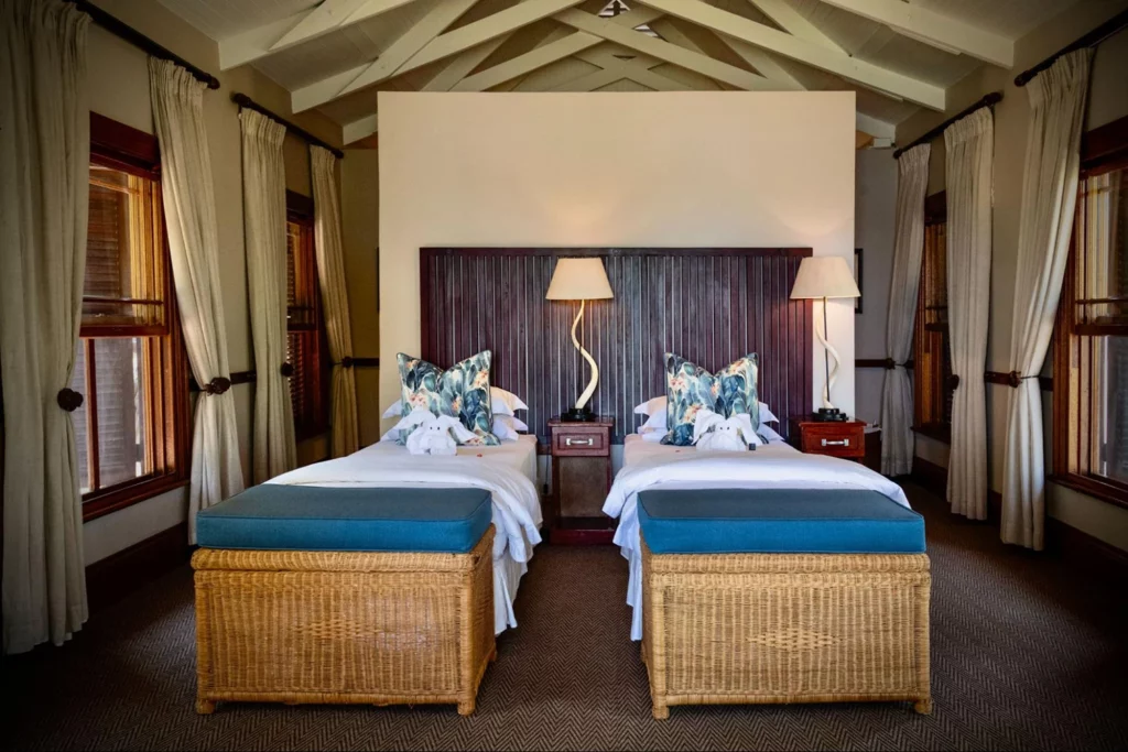 Twin suite bedroom at Baines River Camp, ideal for families and groups